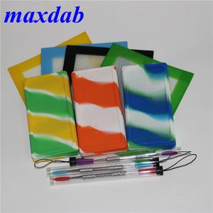 square small waxmate containers silicone rubber nonstick silicone storage wax jars dab tool wax mat concentrate tool dabber oil holder