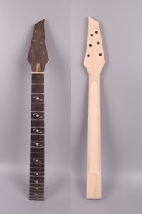 Yinfente Electric Guitar Neck Części zamienne 22 Fret 22.5 Cal Maple Rosewood Fretboard Prążki śrubę Pręt na Headstock JK Black Head # jk2-3