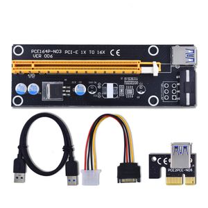 60 cm PCI E PCIe PCI Express x a x Riser USB Cabo Extensor com Sata para Pin IDE Molex Fonte De Alimentação para BTC Mineiro RIG OTH814