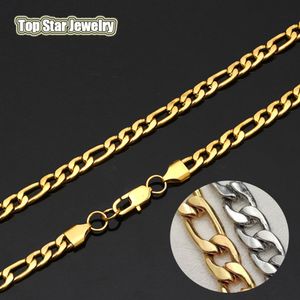 Wholesale! 316L Stainless Steel High Polished 3:1 NK Chains O-Shaped Necklace Figaro Chain For Men Women Jewelry 6MM 60CM Gold Silver