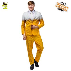 Herren Oktoberfest Anzug Bier Rollen Spiel Fancy Kleid Erwachsene Bieranzug Deluxe Männliche Halloween Party Outfits mit Krawatte