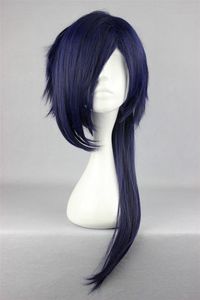 Средней длины синий модный мужской мальчик косплей парик для драматического убийства Коджаку