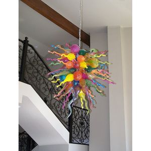 Lampadari multicolori Lampada Art Murano Lampade a sospensione Lampadario in vetro soffiato a mano stile occidentale per soggiorno camera da letto