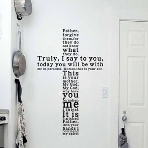 GOD Quote Wall Decal Sticker Christian Religious Cross Wall Art Home Decor