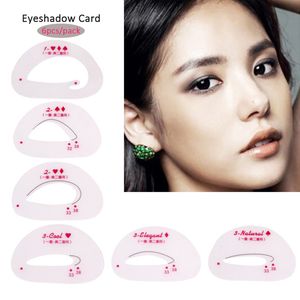 Mode Kvinnor 6st Makeup Stencils Eyeliner Eye Shadow Eyebrow Katt Smoky Make Up Template Models Shaper Tool