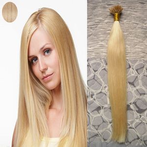 100% Real Remy Human U Tips Hårförlängningar Ren färgförlängning Blond brasilianskt hår 100g per förpackning Förbundna hårförlängningar