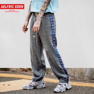 Mäns byxor enfric sida randig 3d pistol print casual man 2021 mode hajuku sweatpants england stil joggers streetwear et15