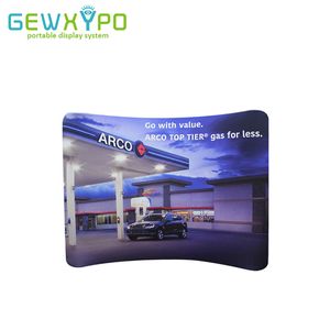 8ftX10ft Tension Fabric Curved Advertising Backdrop With Banner Printing,Trade Show Pop Up Booth Portable Aluminum Wall Display