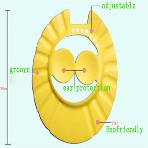10psc / 1lot جديد الطفل شامبو حمام الاستحمام دش قبعة قبعة غسل الشعر درع مع الأذن قابل للتعديل غطاء لينة تكلفة مصنع رخيصة بالجملة