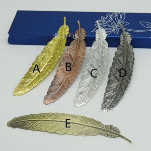 Real Image Wedding Mini Metal Gold Sliver Feather BookMarks 5 Style Wedding Supplies Book Marks Wedding Guest Gifts Support Mix Pls Remard