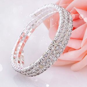 Mode Kristall Braut Armband Billig Auf Lager Strass Hochzeit Zubehör Ein Stück Silber Fabrik Verkauf Braut Schmuck Armbänder