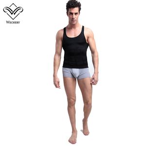 Wechery Uomo Gilet Dimagrante Body Hot Shaper per Uomo Addome Thermo Tummy Shaperwear Top Vita Control Top Girdle Shirt S-2XL