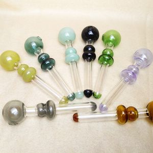 colorful oil burner pipes colored burner hand pipes 4.7'' pyrex green jade purple abmer black tubes pipe Nail Glass Smoking Pipe Cool Oil Burnering Smoke Pipes