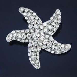Splendida spilla stella marina di Diamante Cristalli di alta qualità Spilla a stella Spilla da donna Elegante perni Bouquet Corpetto