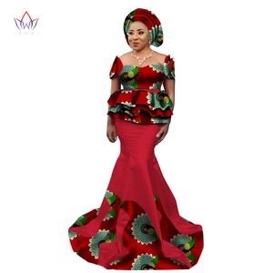 BRW 2017新しいアフリカのスカートのセットの女性のためのデザインエレガントなアフリカの服アッププラスサイズの伝統的なアフリカの服Wy2240
