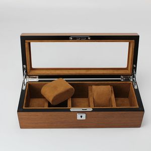 木の皮の高級時計ボックス高価なケース5グリッド腕時計包装家庭用ビジネスクラスのブランドの展示 保管の使用
