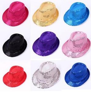 children adults party sequins jazz hat kids men women dance cap club event party Festive stage perform props Halloween Christmas hat