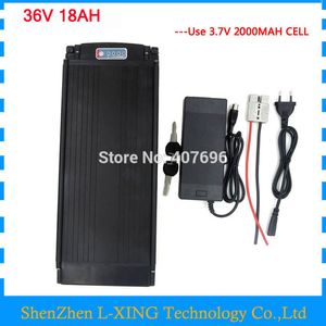 Kostenloser Versand 36 V 18 Ah Batterie 36 V Gepäckträgerbatterie mit Rücklicht 30 A BMS mit 2 A Ladegerät für 36 V E-Bike-Batterie