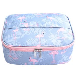 Flamingo Wasserdichte Damen-Make-up-Tasche, Kosmetiktasche, Reise-Make-up-Kulturbeutel, Organizer, Aufbewahrungstasche, Set, Box, professionell