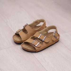 Barn flicka sandaler nya små pojkar sandaler kork sandaler för barn tjejer baby 2017 barn dubbelkork flip flops tidvatten strandskor
