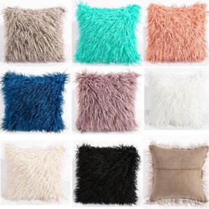 Soft Long Plush Throw Furry Pillow Case Luxury Home Decor Cushion Cover Bed Sofa 18*18" 8colors