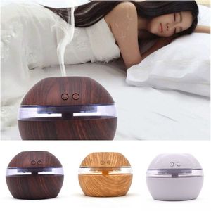 300ML USB LED Home Wood Grain Ultrasonic Environmentally Aromatherapy Air Humidifier Essential Oil Diffuser Purifier Gift