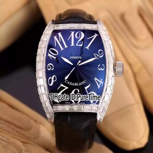 Beste Version Casablanca 8880 Rechteckige Diamantlünette Stahlgehäuse Schwarzes Zifferblatt Automatische Herrenuhr Leder Sportuhren Top-Qualität 64b2