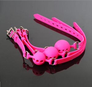 Mordaça de boca aberta de silicone completo Bocas de fixação oral recheadas Bondage Restraints Jogos para adultos para casais Brinquedos sexuais de paquera