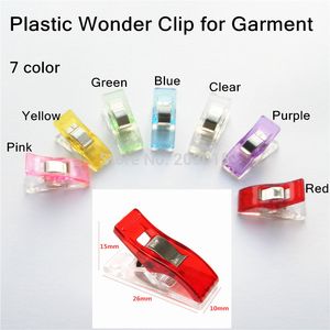 (7 Farben) 500 Stück PVC-Kunststoff Clover Wonder Quilt Quilting Bindeklemmen Clips für Patchwork Overlock Nähen DIY Handwerk