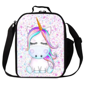 Niedliche Einhorn Tier Druck Mittagessen Taschen für Student Custom Design Cooler Bag für Mädchen Thermal isolierte Ice Packs Kinder Schule Lunchbox