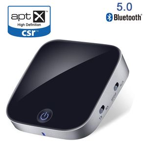 Trådlös Bluetooth 5.0-sändare Mottagare Bluetooth-ljudadaptrar 2 i 1 3,5 mm bilmonteringssats för TV / Home Stereo Systems Headphones Speaker