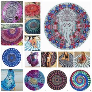 Mandala-Strandtuch, indischer Strandwurf, Wandteppich, Chiffon, bedruckt, Yoga-Matte, Sommer-Picknick-Teppich, 39 Designs, YW388-WLL