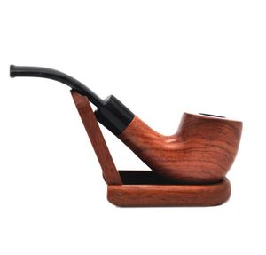 New ebony pipe, manual freestyle red sandalwood, cigarette holder, curved handle, cigarette holder.