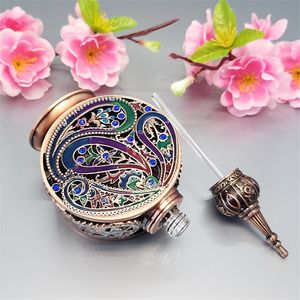 Wholesale vintage silver perfume bottle for sale - Group buy 12ml High quality Silver Vintage Empty Perfume Bottles Bronze Alloy Arabic perfumes bottle dubai antique parfum metal bottle