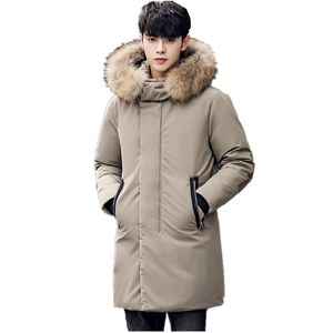 2018 Nuovo arrivo Giacca invernale da uomo in cotone design lungo addensare cappotti collo di pelliccia maschile moda di alta qualità casual Parka Outwear