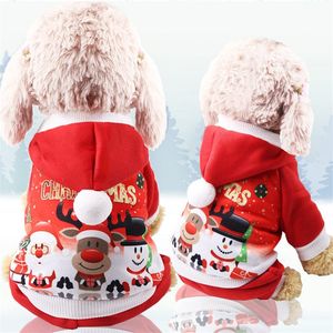 Caldo panno per cani Pet Dog Abbigliamento natalizio Poliestere Divertente autunno e inverno Bottone Costume da cucciolo all'ingrosso