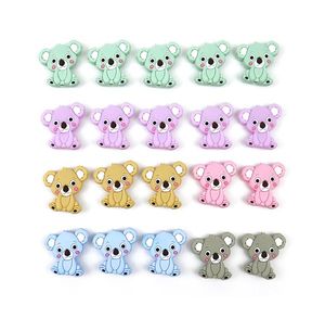Silicone Koala Teethers Mini Chew Beads 2.8x2.7cm Bear Teething Beads Soothers DIY Handmade Pacifier Charm Pendant Necklace Jewelry Material