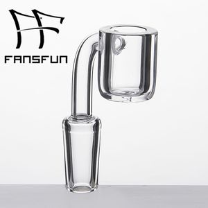 4mm Flat Top Quartz Banger 10/14 / 18mm Man Kvinnlig rök Klar Joint 90 grader Domeless Nail för DAB Rigs Partihandel 643