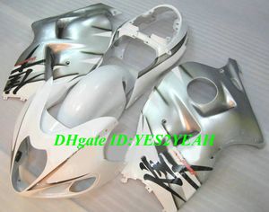Литьевая форма обтекатель комплект для SUZUKI Hayabusa GSXR1300 96 99 00 07 GSXR 1300 1996 2007 ABS белый серебряный обтекатели комплект+подарки SG13