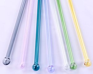 Round Head Glass Straw Creative Colorful Glass Straws Reusable Milk Drinking Straws Bar Party Supplies Wholesale