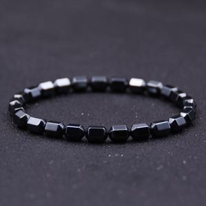 DIY Simple Black Silver Color Beads Elastic Charm Bracelets For Women Men Fashion Party Decor Jewelry