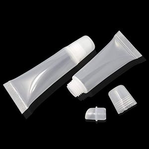8ml squeeze Clear plast tomma återfyllningsbara mjuka rör Balm Lip läppstift Glansflaska Kosmetiska behållare Makeup Box ml