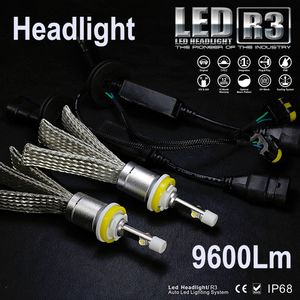 Pampsee 1pair R3 9600lm XHP-50 Car Headlight Kit 6000K 40W H1 H3 H4 H7 H11 9004 9005 9006 Automobiles Headlamp Fog Lamps White