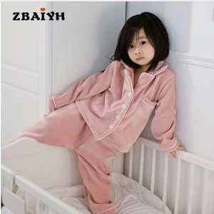 New Unisex Pajama infantil Sets Winter Warm Flannel Sleepwear boy Baby Girl Pajamas kids Bathrobe Homewear 2 Piece For 2-6 Age