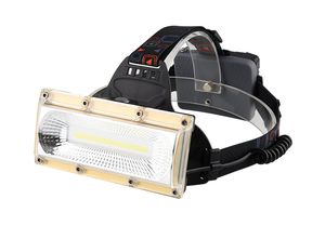 COB LED USB Uppladdningsbar strålkastare 3 lägen utomhus LED-campingjakt Huvudlampa Utral Ljus strålkastare Använd 3x18650 Batteri