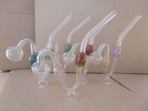 New Design Colorful Snakelike Glass Pipes Bong Oil Burners 20cm Big Thick Glass Tobacco Water Pipes for Smoking Hookahs Pipe with Base P01