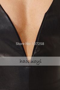 WBCTW 6XL Plus Size Women Summer Style Sexy Deep V-neck Tank Tops PU Leather Top Casual Women Crop Tops Fitness Leather