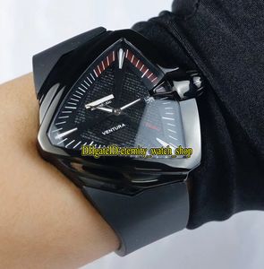 Nuova edizione di lusso H24615331 Ventura XXL quadrante automatico in maglia nera cassa in acciaio inossidabile 316L orologio da uomo cinturino in caucciù sportivo Wa221B