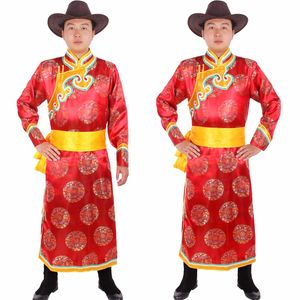 몽골어 가운 남성 레드 몽골 로브 중국 소수 민족 의류 의류 ruhat 몽골 옷 mongolische gewand mongolo 델을 ABBIGLIAMENTO