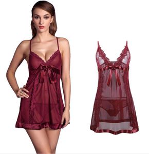 Kvinnors plus-storlek M-6XL Sexig underkläder Babydoll Se genom transparent nattkläder #R56